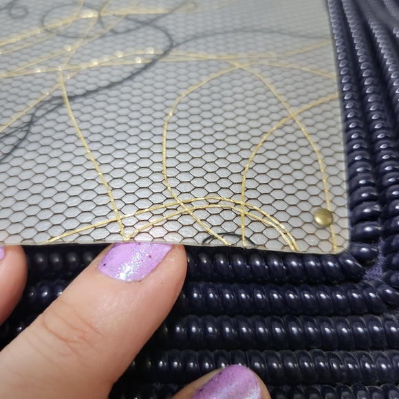 VTG Rare Telephone Cord Purse | Butterly Design | Faux Tortoise Handles | c 40s - Picture 8 of 16